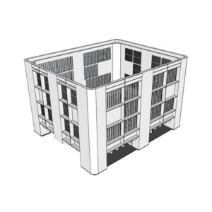 Bin ventilado 76-8610T con traversas 1200x1000x760 mm (570 L/450 KG)